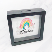 Load image into Gallery viewer, Wonky Rainbow Personalised Money Box Frame
