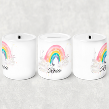 Load image into Gallery viewer, Wonky Rainbow Personalised Money Pot
