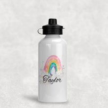 Load image into Gallery viewer, Wonky Rainbow Personalised Aluminium Water Bottle 400/600ml
