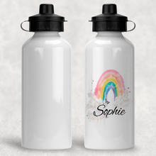 Load image into Gallery viewer, Wonky Rainbow Personalised Aluminium Water Bottle 400/600ml
