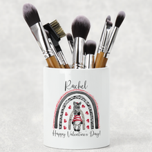 Load image into Gallery viewer, Zebra Rainbow Valentine&#39;s Day Pencil Caddy / Make Up Brush Holder
