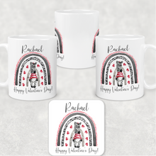 Load image into Gallery viewer, Zebra Rainbow Valentine&#39;s Day Personalised Mug and Coaster Set
