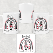 Load image into Gallery viewer, Zebra Rainbow Valentine&#39;s Day Personalised Mug and Coaster Set
