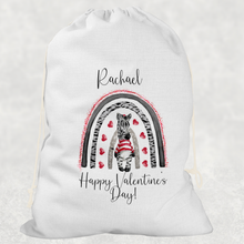 Load image into Gallery viewer, Zebra Rainbow Personalised Valentine&#39;s Day Gift Sack
