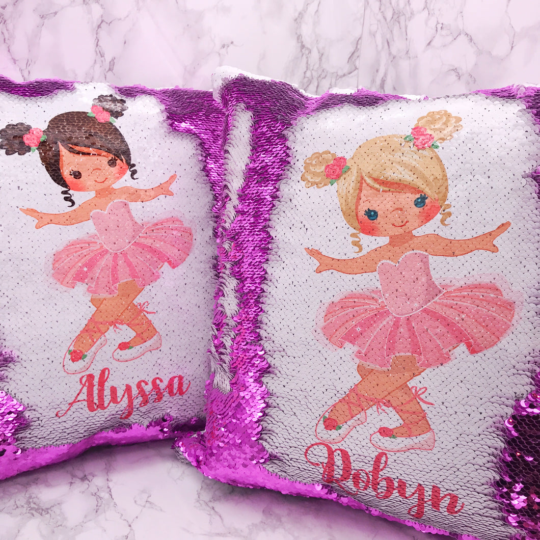 Ballet Personalised Mermaid Sequin Cushion -  - Molly Dolly Crafts